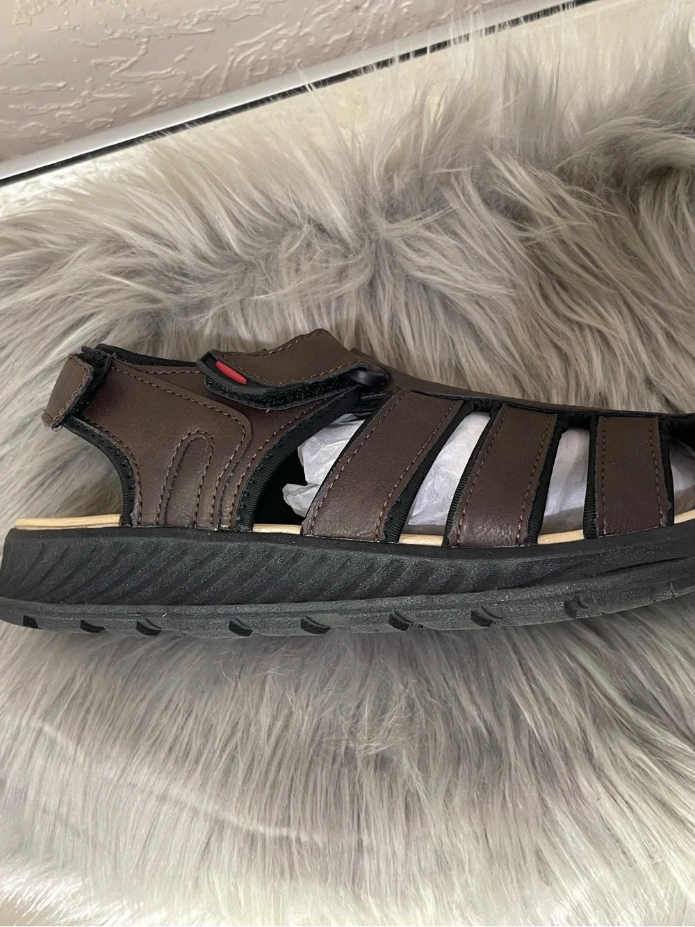 Men's Brown Fisherman Sandals with Adjustable Strap